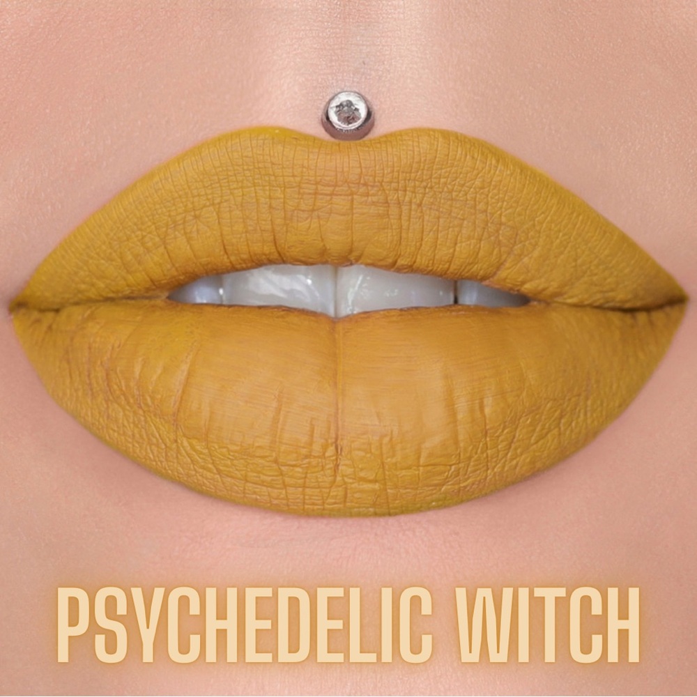 Jeffree Star Psychedelic Witch Velour Liquid Lipstick Yellow Matte Bold Artsy 70